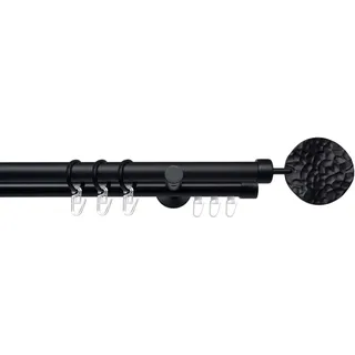 Gardinenstange LIEDECO "Stilgarnitur 20 mm Blues Jimi" Gr. 2, schwarz, L:160cm Ø:2mm, Eisen, Gardinenstangen, Gardinenstange, Gardinenstange Komplett