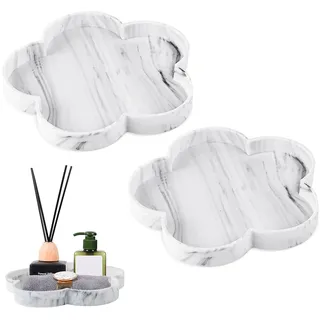 Badezimmer Tablett, Kleine Tabletts,Marmor Tablett,Badezimmers Deko,Tabletts Deko,Badezimmertablett,Für Seife, Küchenspüle, Badezimmer, Arbeitsplatte, Schwämme,2 Stück