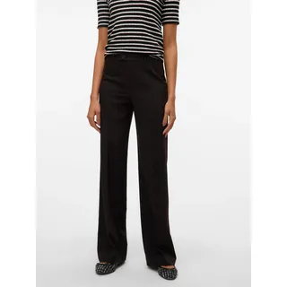 Anzughose VERO MODA "VMTEXAS MW STRAIGHT PANT NOOS", Damen, Gr. XS (34), Länge 32, schwarz, Web, Obermaterial: 75% Polyester, 21% Viskose, 4% Elasthan, unifarben, normal, Hosen Anzughose