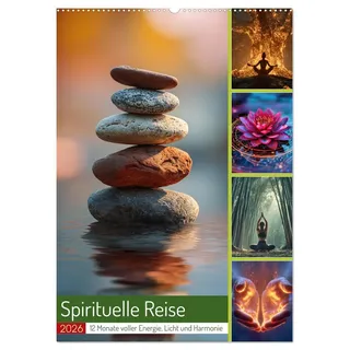 Spirituelle Reise (Wandkalender 2026 DIN A2 hoch), CALVENDO Monatskalender: Mit eindrucksvollen Motiven rund um Yoga, Meditation, Natur und ... und Achtsamkeit. (CALVENDO Glaube)