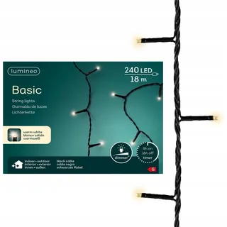 Weihnachtsbaumbeleuchtung warmweiß LED 240 Dioden 18m Outdoor/Indoor - Weiß