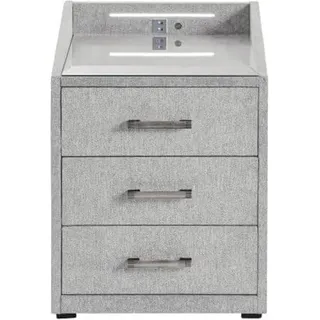 Stella Trading Nachtschrank Moon 47 x 46 x 61 cm Grau/Silber