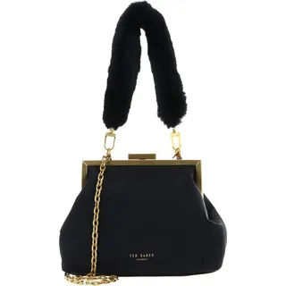 Ted Baker Abendtasche Purcey Satin Fur Handle Clutch Bag Black schwarz - Schwarz