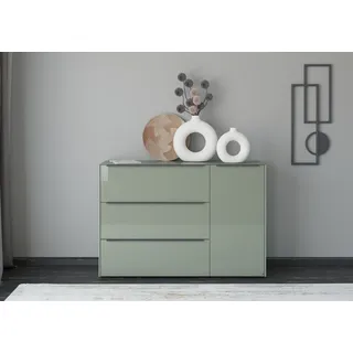 Set One by Musterring Sideboard Reno 137 x 94 x 42 cm Olivgrün matt lack / Olivgrün glanz