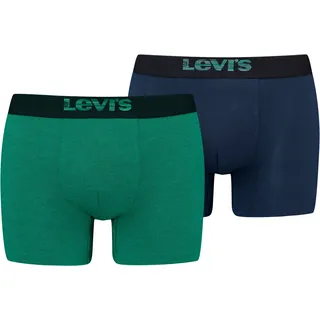 Levi's® Boxershorts »LEVIS MEN OPT ILL BOXER BRIEF ORG CO 2P« 2er Pack, Elastischer Logobund, ohne Eingriff, grün