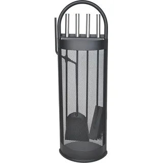Kaminbesteck Kaminofen Set 4in1 Zange Haken Schaufel Besen Ständer Stabil 4165 - Blau