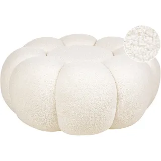 Beliani Pouf Stoff 60 x 27 x 60 cm Weiß