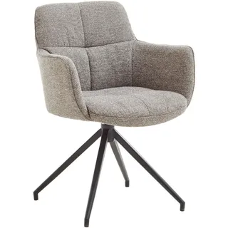 Valdera Armlehnstuhl , Grau , Textil , Stativgestell , 58x81x62 cm , Stoffauswahl, Typenauswahl, Sitzfläche 360° drehbar, automatische Rückholfunktion , Esszimmer, Stühle, Polsterstühle