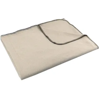 SETEX Kuscheldecke, 100% Baumwolle, Decke als Zimmer-Deko, Schlafzimmer-Deko und mehr, 200 x 140 cm große Tagesdecke, Taupe