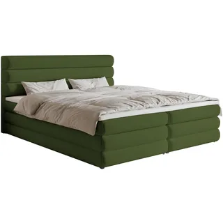 Selsey Alegre - Boxspringbett mit Bettkasten, Olivgrün, 160x200 cm - Grün