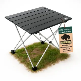 BigDean Campingtisch faltbar Schwarz/Silber