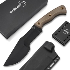 Böker Plus® Tracker - großes Bushcraft-Messer mit Kydexscheide - feststehendes Outdoor- & Survival-Messer - schwarze Klinge aus Carbonstahl in Geschenk-Box