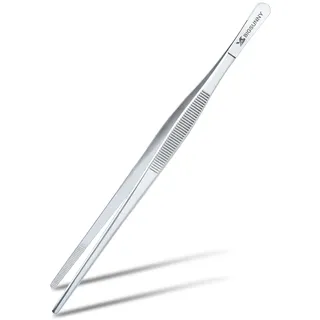 MSY BIGSUNNY 21,6 cm Küchenpinzette, feine Pinzette, Edelstahl-Lebensmittelpinzette, multifunktional, präzise gezahnte Spitzen, Kochzange, Küchen-Servierzange