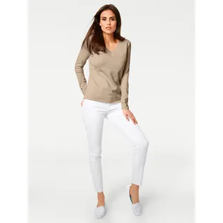 Heine V-Pullover Beige 40