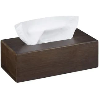 Relaxdays Tücherbox Dunkelbraun