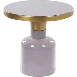 BELIANI Beistelltisch Violett Metall Glänzend und Matt Hoch Rund  45 cm T-Form Pilzform Modern Couchtisch für Pflanzen Wohnzimmer Ausstattung - Violett, Gold