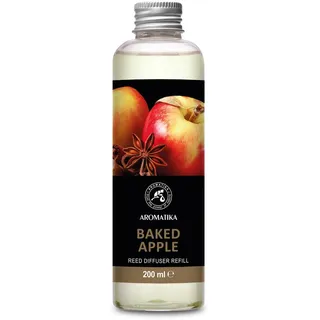 Raumduft Diffuser Nachfüller Gebackener Apfel 200ml - Nachfüllung mit ätherischem Zimtöl - Nachfüller für Duftdiffusor - Raumbeduftung - Frischer Aroma - Diffusor - Reed Diffuser Refill Baked Apple