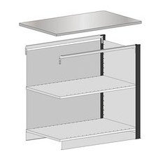 SCHULTE Thekenmodul Mittelmodul, schwarz, lichtgrau 100,0 x 78,0 x 103,5 cm