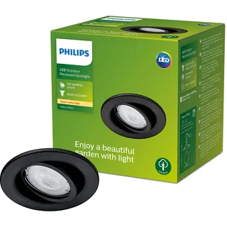 Philips Einbauspot LED 4,6 W Edelstahl 11,0 cm exkl. Leuchtmittel schwarz