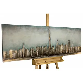 Kunstloft Metallbild Weiß 150/50 cm , Metall , 6.4x50 cm , Bilder & Rahmen, Bilder, Holz & Metallbilder