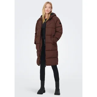 ONLY Steppmantel »ONLAMANDA LONG PUFFER COAT«, mit Kapuze, braun