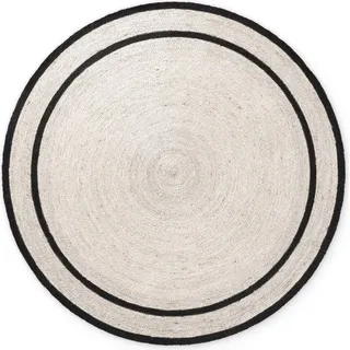 HANSE HOME Lina Juteteppich Ø 150 cm Beige/Schwarz