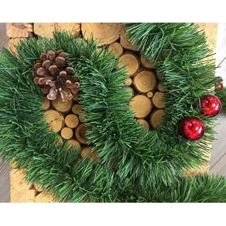 Dmora - Weihnachtsdekoration Palü, Weihnachtsdekor, Weihnachtsornament, Festliche Dekoration, Made in Italy, 800x8 h8 cm, Grün und Rot