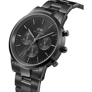 Daniel Wellington Herrenuhr Daniel Wellington Iconic Chronograph Link Onyx B 42 Herrenuhr Quarz, japanisch DW-DW00100642 Uhr - Schwarz
