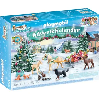Playmobil Adventskalender Pferde: Weihnachtliche Schlittenfahrt 2023 71345 Bunt