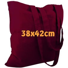 Cottonbagjoe 25 Baumwolltaschen | 38x42 cm | unbedruckt | mit zwei langen Henkeln | bemalbar | Öktex 100 zertifiziert | Jutebeutel | Stofftaschen