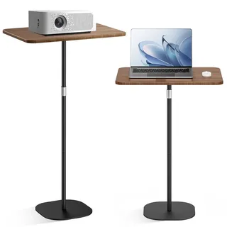 POLESTO Stehpult Höhenverstellbar mit 46–120cm Laptop Ständer Mobile Schreibtisch Verstellbarer Beistelltisch für Studienarbeiten, beweglicher Computertisch für Büros/Bett und Sofa, Schwarz