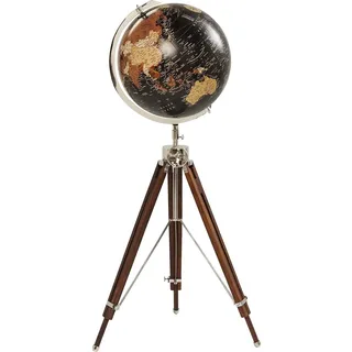 Kare Design Deko Globus Earth Schwarz, Weltkugel Vintage, 3d Weltkugel, (H/B/T) 141x61x61cm
