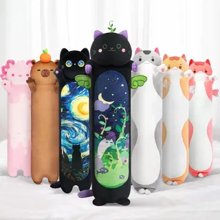 Plüschtier Katze 90 cm Minze Langes Wurfkissen Kawaii Kuscheltier Stofftier