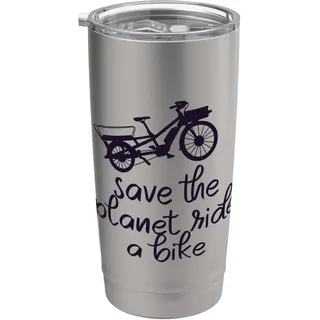 Save The Planet Ride A Bike Cargo Fahrrad Vintage Cargobike Doppelwandiger Edelstahl-Thermobecher