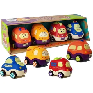 Lean Toys Polizei Krankenwagen Auto Set Fahrzeug Spielzeug Autoset Zug Glocke, Größe:UNIVERSAL