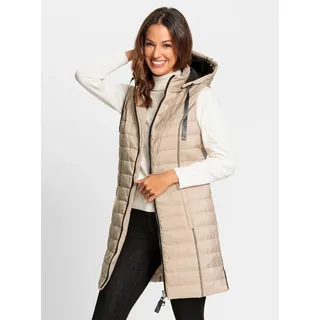 Longweste INSPIRATIONEN, Damen, Gr. 40, beige, 100% Polyester, unifarben, Westen Longweste