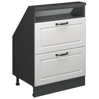 Vicco Dachschrägenschrank Rion Weiß Landhaus/Anthrazit mit 2 Schubladen , Holzwerkstoff , 1 Fächer , Rechteckig , 60x81.6x46 cm , Kleinmöbel, Kommoden, Kommoden