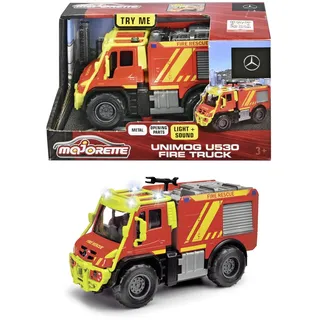 Majorette 213712003038 Grand-Serie: robuste Metallfahrzeuge, Feuerwehrauto Mercedes Unimog U530 mit Greifer, Maßstab: 1:45, Wagenlänge: 13 cm, für Kinder ab 3 Jahren