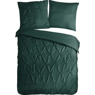 Duvet cover Pure 135x200 + 1* 80x80 cm - luxury stitching pleats - Grün