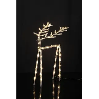 LED Acryl Design-Rentier 'Icy Deer' - 60 warmweiße LED - H: 40cm - inkl. Trafo - transparent