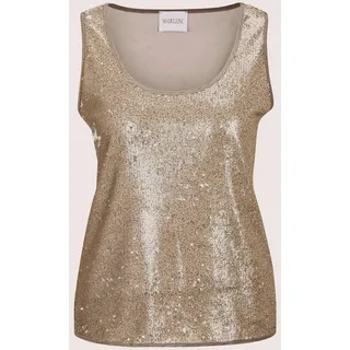 Trägertop MADELEINE "Top Pailletten-Top", Damen, Gr. 36, blau (kitt), Obermaterial: 100% Polyester PES., Modern, normal, Tops Trägertop
