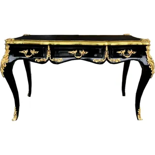 Casa Padrino Luxus Barock Schreibtisch Schwarz / Gold - Sekretär Luxus Möbel - Schwarz, Gold