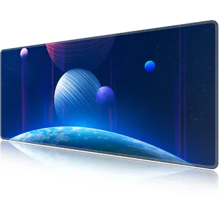 LL-COEUR Motiv XXL Mauspad Wasserdicht 140x60x0,3cm, Erweitertes Gaming Schreibtischunterlage mit rutschfeste Gummibasis (Sterne 2, 1400x600x3mm)