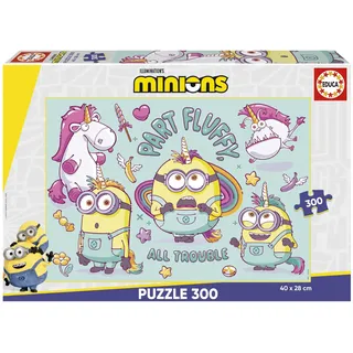Educa - Kinderpuzzle Minions 300 Teile mit lustigen Figuren | Grosse Teile aus robustem Material mit sicherem Griff inklusive | Ab 8 Jahren (20513)