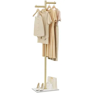 ENUMAIL Metall Freistehend Garderobenständer, Jackenständer für Kleidung, Garderobe mit NatüRliche Stabile Felsbasis, 175cm Modern kleiderständer Passend für EingäNge, Korridore, Hallen, Goldene