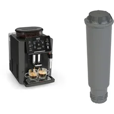 Krups Sensation Kaffeevollautomat, Milchschaumdüse, 5 Getränke & Claris Wasserfilter-Kartusche | F0880 Kaffeevollautomaten | Espresso-/Kaffeemaschinenzubehör, 1 Stück (1er Pack)