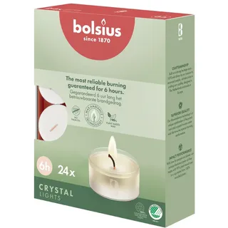 Bolsius Teelichter Clear Cup 24 St. transparent weiß
