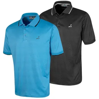 Under Par Men's Herren-Doppelpack Waffelstrick Stretch Feuchtigkeitsableitendes UV-Schutz Golf-Poloshirt Polo Shirt, Schwarz & Türkis (Packung mit 2), M (2er Pack)