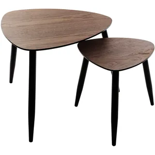 Set von 2 MILEO Couchtischen, dreieckige Form - Braun