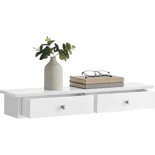 Songmics Wandregal Custos-old 2 Schubladen 15 x 65 x 10 cm Weiß